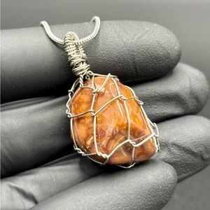 Handcrafted Wire-Wrapped Stone Pendant